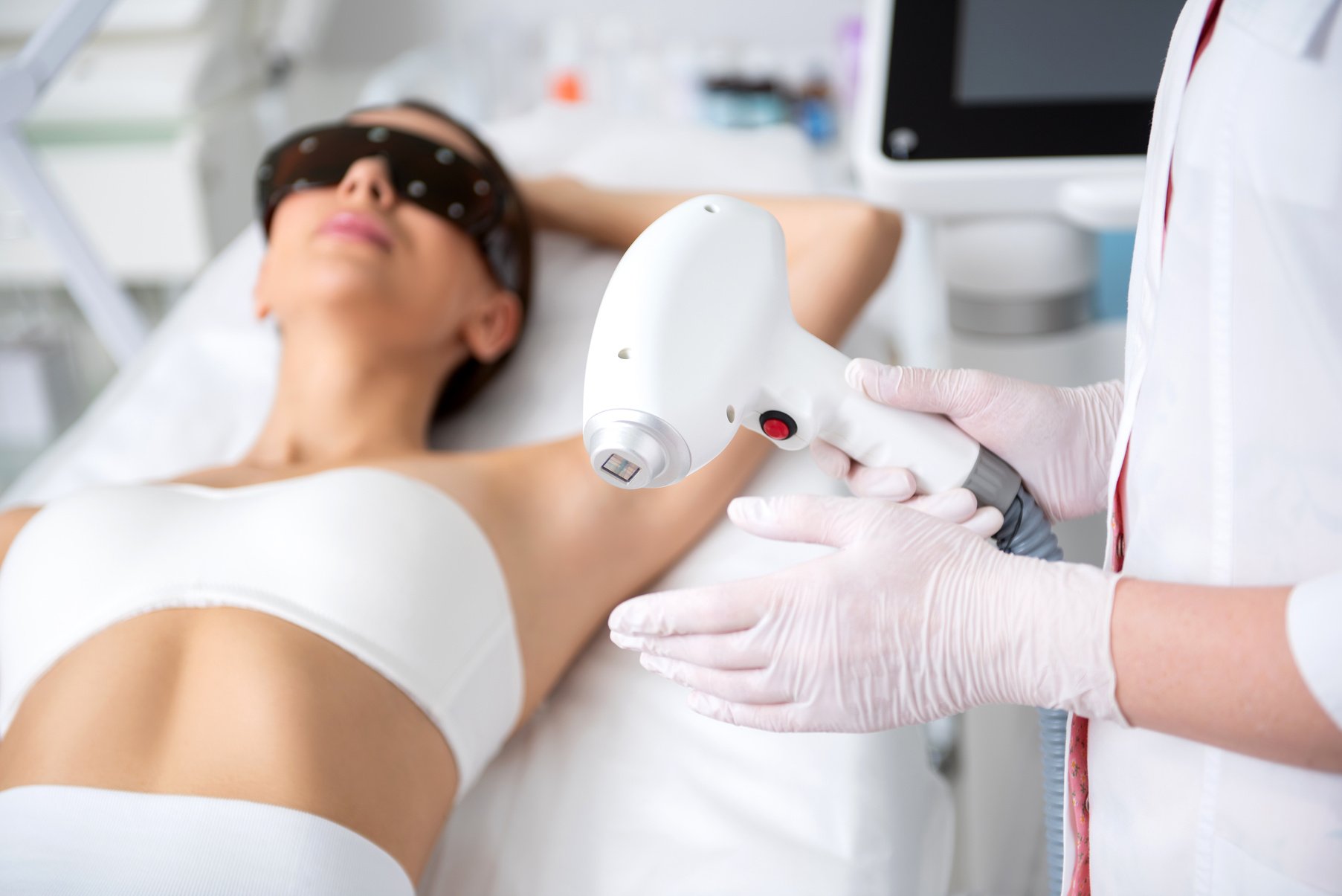 Close up of laser hair removal device
